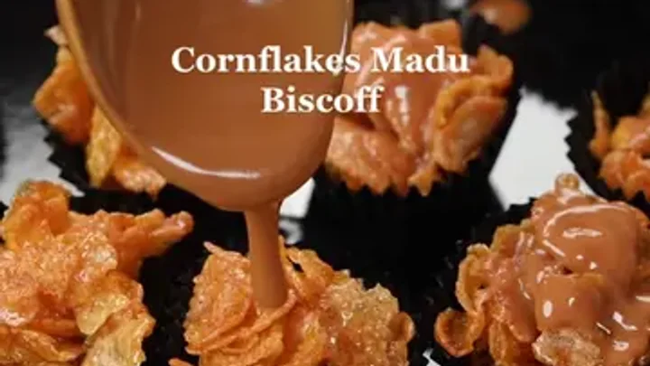 Cornflakes Madu Biscoff – kuih raya mudah! – Sweet Crunch