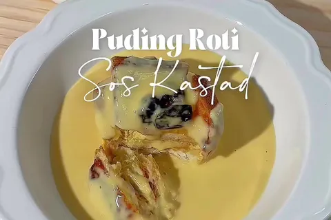 Puding Roti Sos Custard
