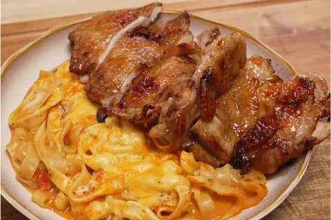 Ayam Bakar & Cheesy Pasta