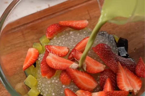 Sagu Strawberry Green Tea Cocktail