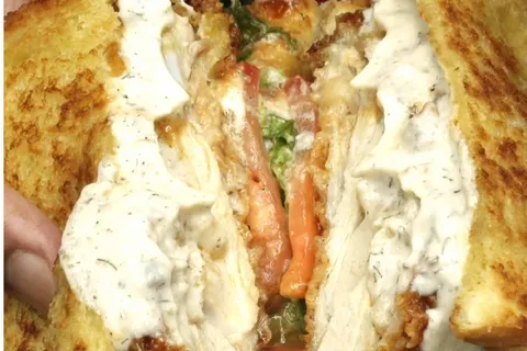 Hot Honey Garlic Chicken Toast