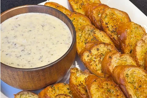 Garlic Butter Toast dan Mushroom Soup